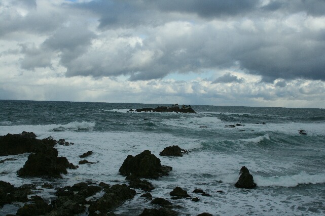 冬の海に竜宮城