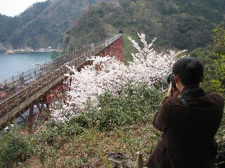 撮影中の私